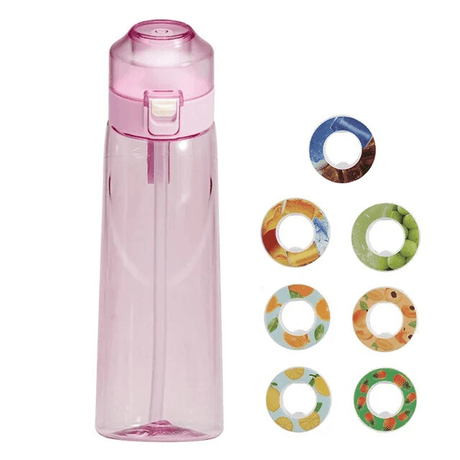 Air Vattenflaska med Doftringar 7 Kapslar 650ml-Personligt-BB-Vattenflaska + 7 kapslar-Rosa-Hemnix
