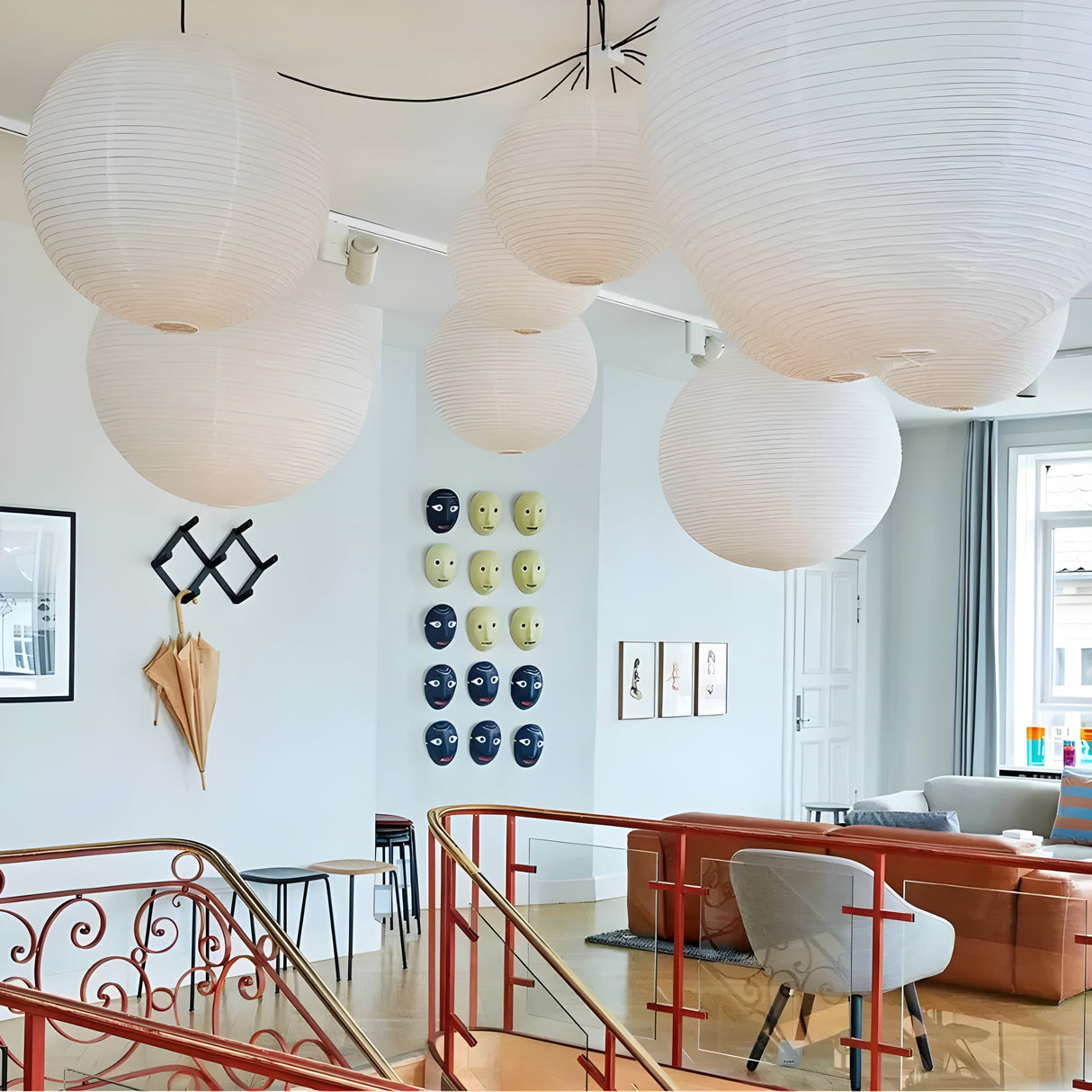 Hängelampa av rispapper – Dekorativ japansk stil för vardagsrum Carvallo