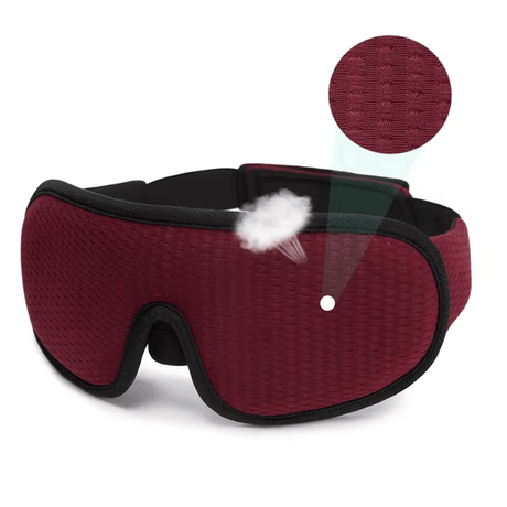Portabel 3D Sovmask - Ljusblockerande, Mjukt Vadderat Ögonskydd för Optimal Komfort-Personligt-BB-Röd-Hemnix