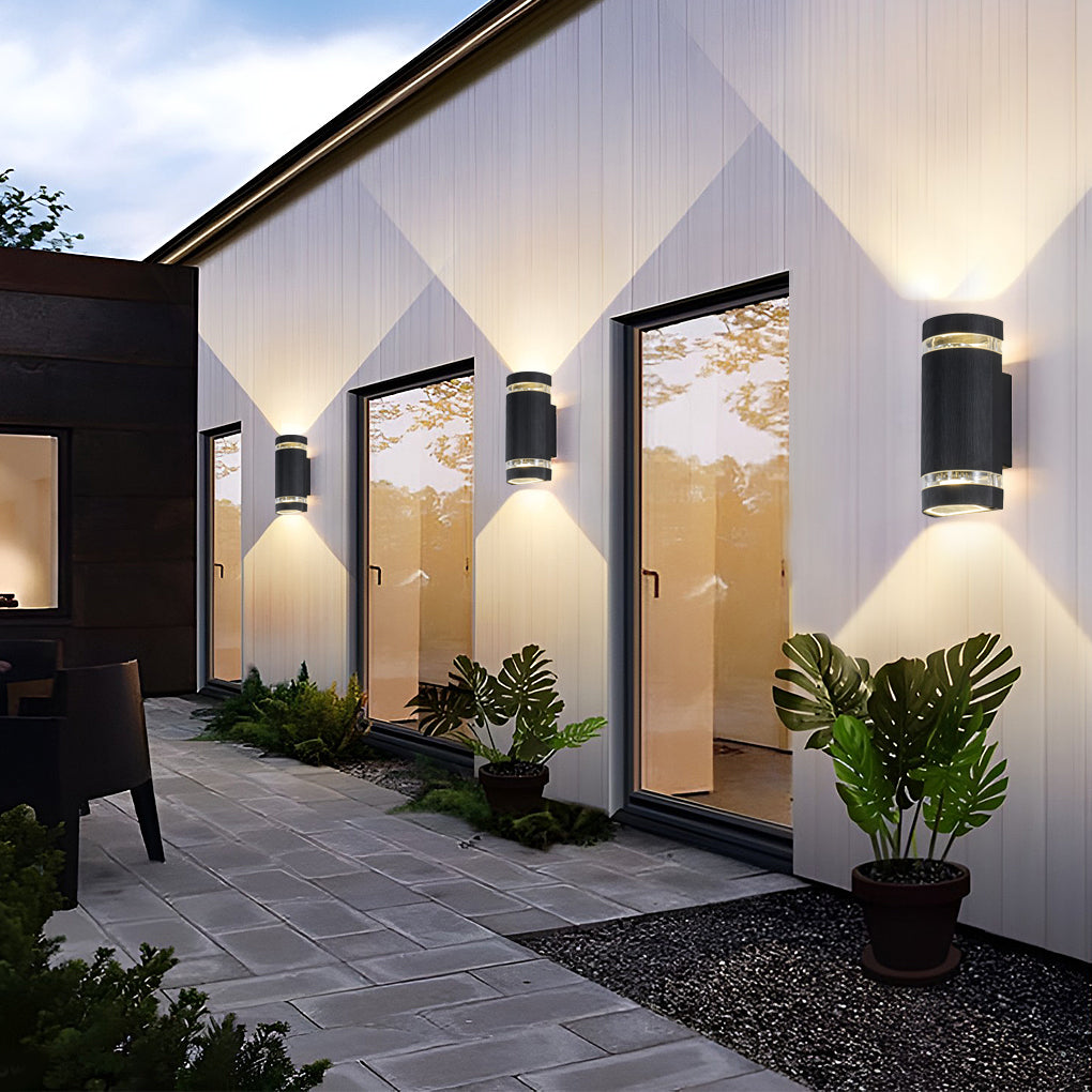 Svart Vattentät LED Upp- och Nedljus Vägglampa Carvallo