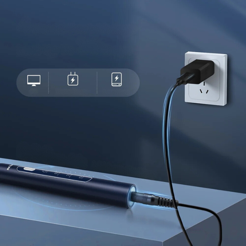 Carvallo Tandborste Dentexa Pulse | 30.000 svängningar | 3 rengöringslägen & 2-minuters timer | Inkl. 7 borsthuvuden | 30 dagar batteri Carvallo