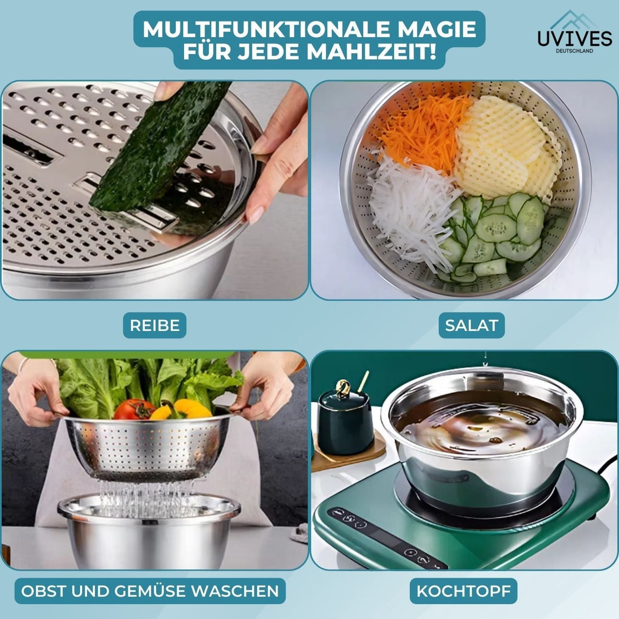 Carvallo - 6-i-1-bassäng i rostfritt stål Carvallo