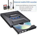 7-i-1 Extern DVD-spelare – Bärbar CD/DVD RW-skrivare med hög hastighet för datatransfer Carvallo