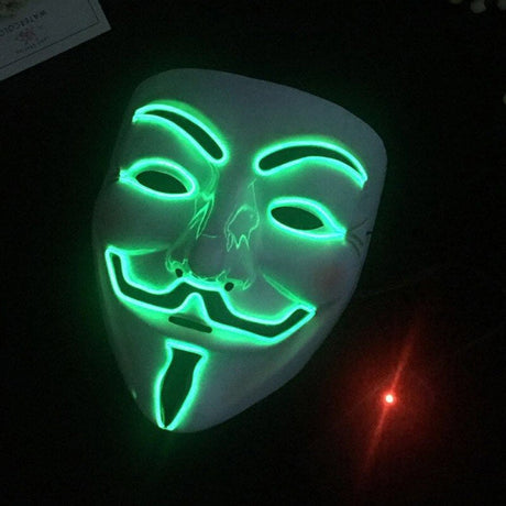 V For Vendetta LED-Mask-Utklädnad-BB-Grön-Hemnix