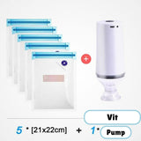 FreshSeal – Vakuumförpackningsset för Längre Hållbarhet på Maten-Vacuum Sealers-BB-Vakuumpump + 5st Påsar-Hemnix