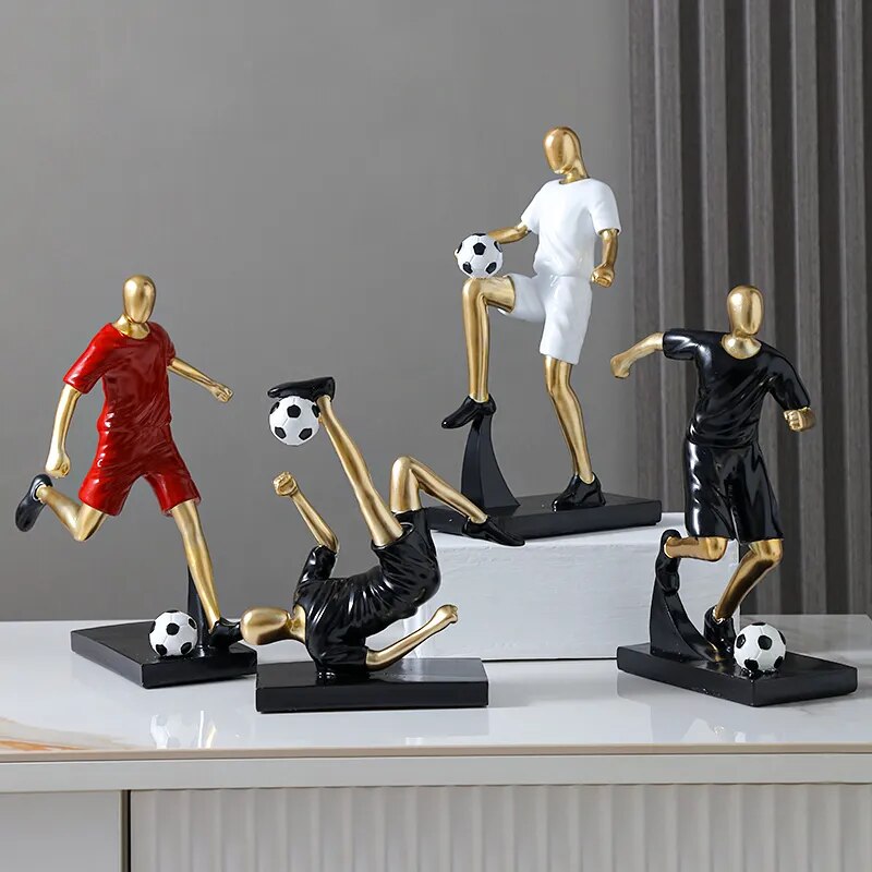 Abstract fotbollsspelare figur i unik heminredning och konstnärlighet Carvallo
