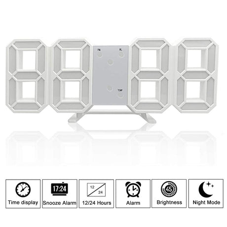 Smart 3D Digital Klocka – Modern Design för Din Nattduksbord Carvallo