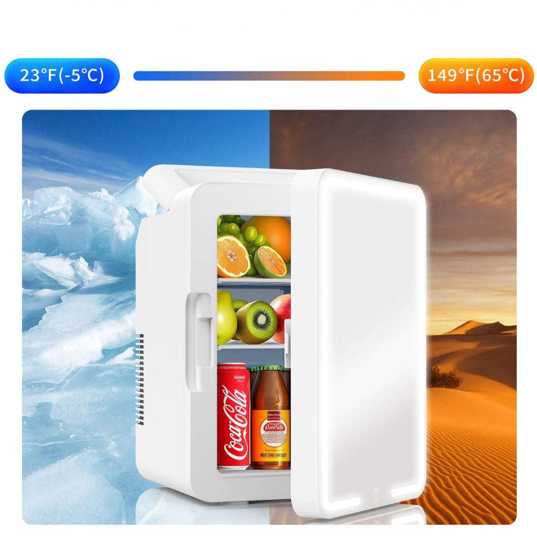 Mini Kylskåp Spegeldörr Portabel 12L Kylare Carvallo