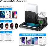 Multifunktionell Trådlös Laddningsstation – Lampa och Väckarklocka Ingår Carvallo