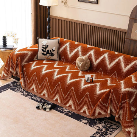 Ockra Streak Texturerat Sofföverdrag Carvallo