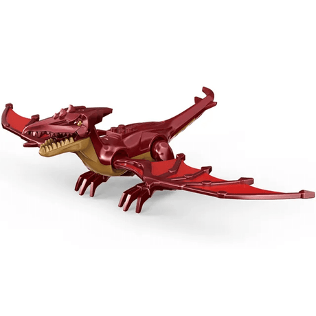 Dinosaurie Byggklossar för Barn – T-Rex Figur | Pedagogisk & Rolig Leksak i ABS-Plast för Kreativ Lek & Finmotorik-Byggsats-BB-Flame Pterosaur-Hemnix