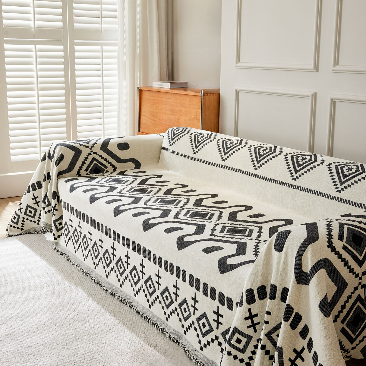 Geometrisk Boho Sofföverdrag - Modern, Stilig & Hållbar Soffa Skydd Carvallo