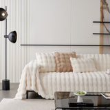 Luxe Ripple Faux Fur Sofföverdrag - Modernt, Stilrent & Hållbart Soffaskydd Carvallo