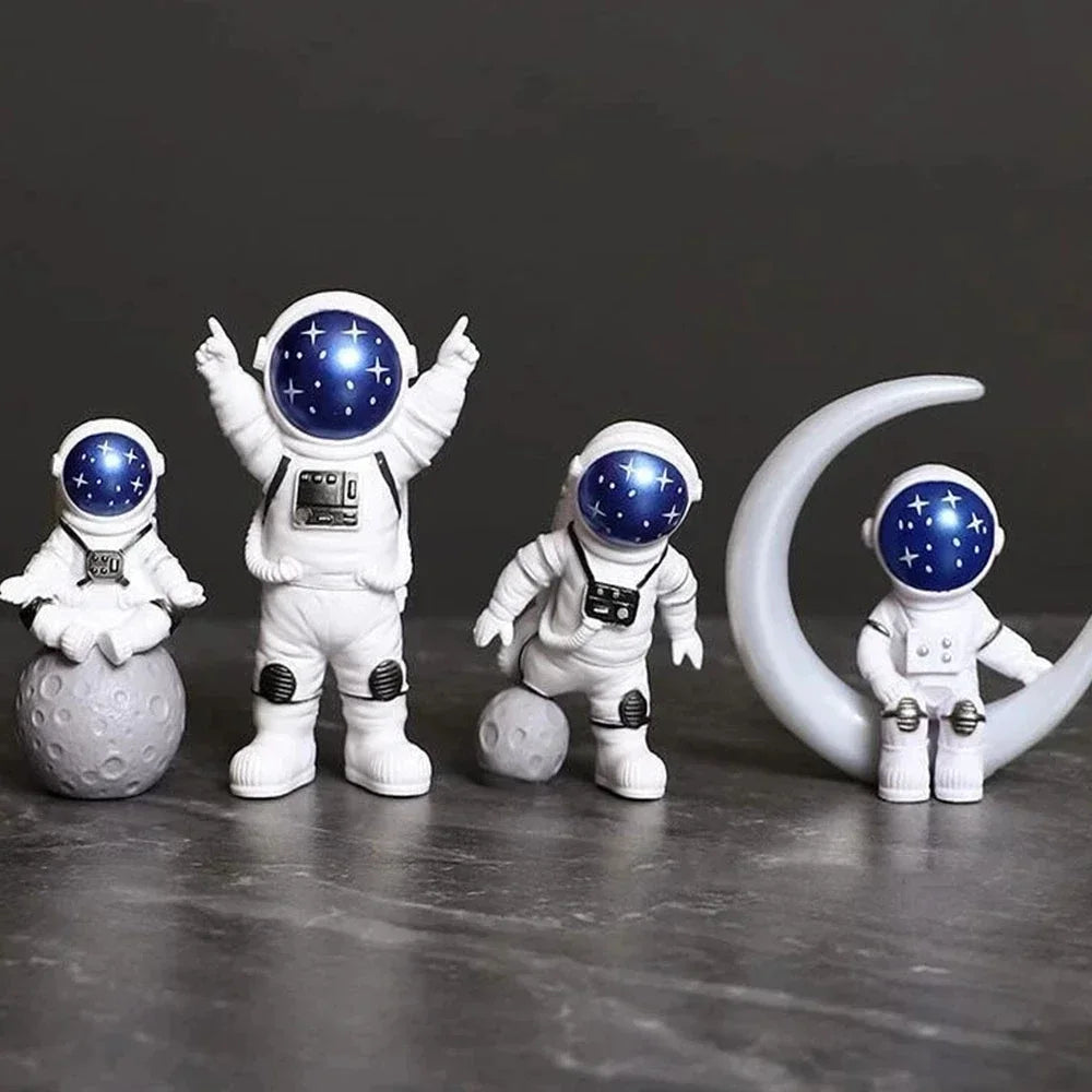 4 Bitars Astronaut Figur Staty Figur Utbildningsleksak Heminredning Carvallo