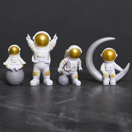 4 Bitars Astronaut Figur Staty Figur Utbildningsleksak Heminredning Carvallo