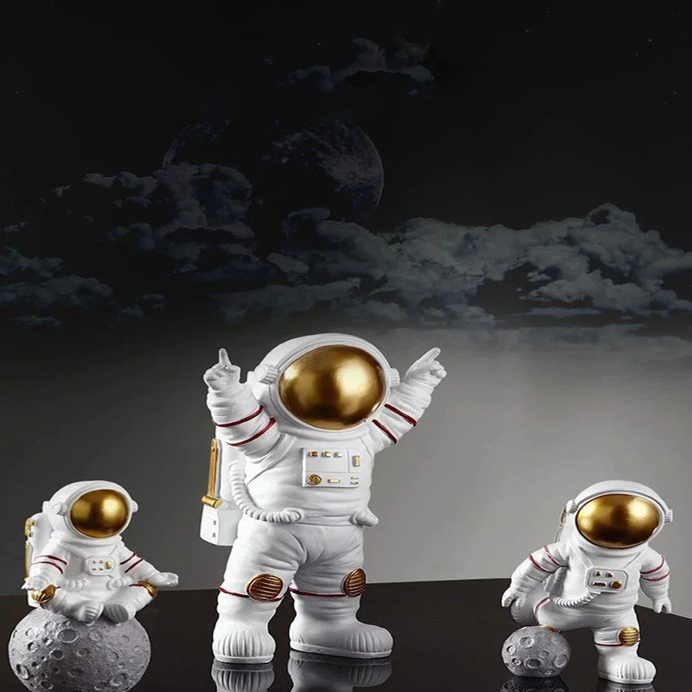 4 Bitars Astronaut Figur Staty Figur Utbildningsleksak Heminredning Carvallo