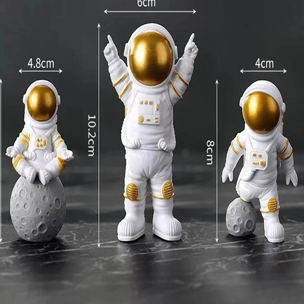 4 Bitars Astronaut Figur Staty Figur Utbildningsleksak Heminredning Carvallo