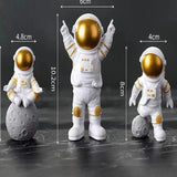 4 Bitars Astronaut Figur Staty Figur Utbildningsleksak Heminredning Carvallo
