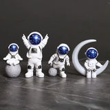 4 Bitars Astronaut Figur Staty Figur Utbildningsleksak Heminredning Carvallo