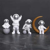 4 Bitars Astronaut Figur Staty Figur Utbildningsleksak Heminredning Carvallo