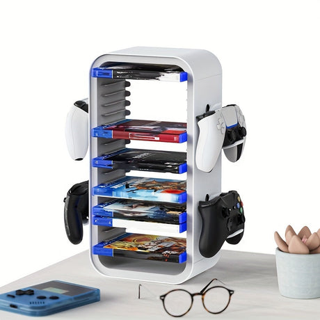 Universal Game Disc Storage Holder och Controller Display Stand – För PS5, PS4, Switch och Xbox Carvallo