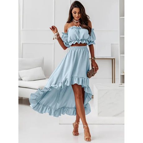 Dam Maxiklänning Rufsad Stil Polyester För Vår Och Sommar Hemnix