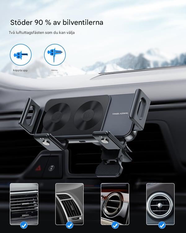 ChargeMount - Justerbar Smart Biltelefonhållare med 15W Trådlös Laddningsplatta för Fällbara Skärmar-Mobile Phone Stands-BB-Hemnix