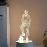 SportGlow - 3D Fotbollsspelare Illusion LED Bordslampa med Akrylskydd Carvallo