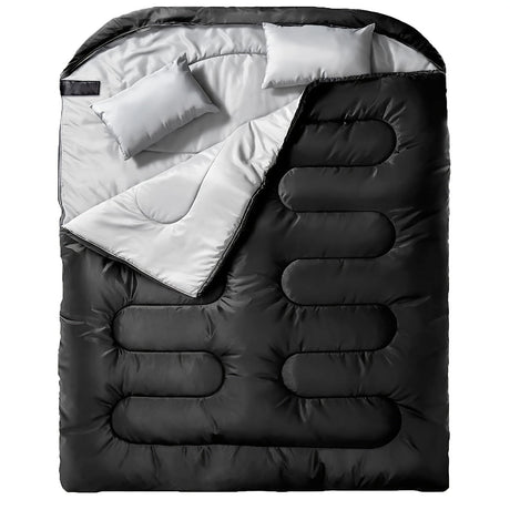 Carvallo-sovsäck Duomira 2-i-1 | Dubbel sovsäck & enkel sovsäckar | Inbyggd kudde | Varm & Bekväm Carvallo