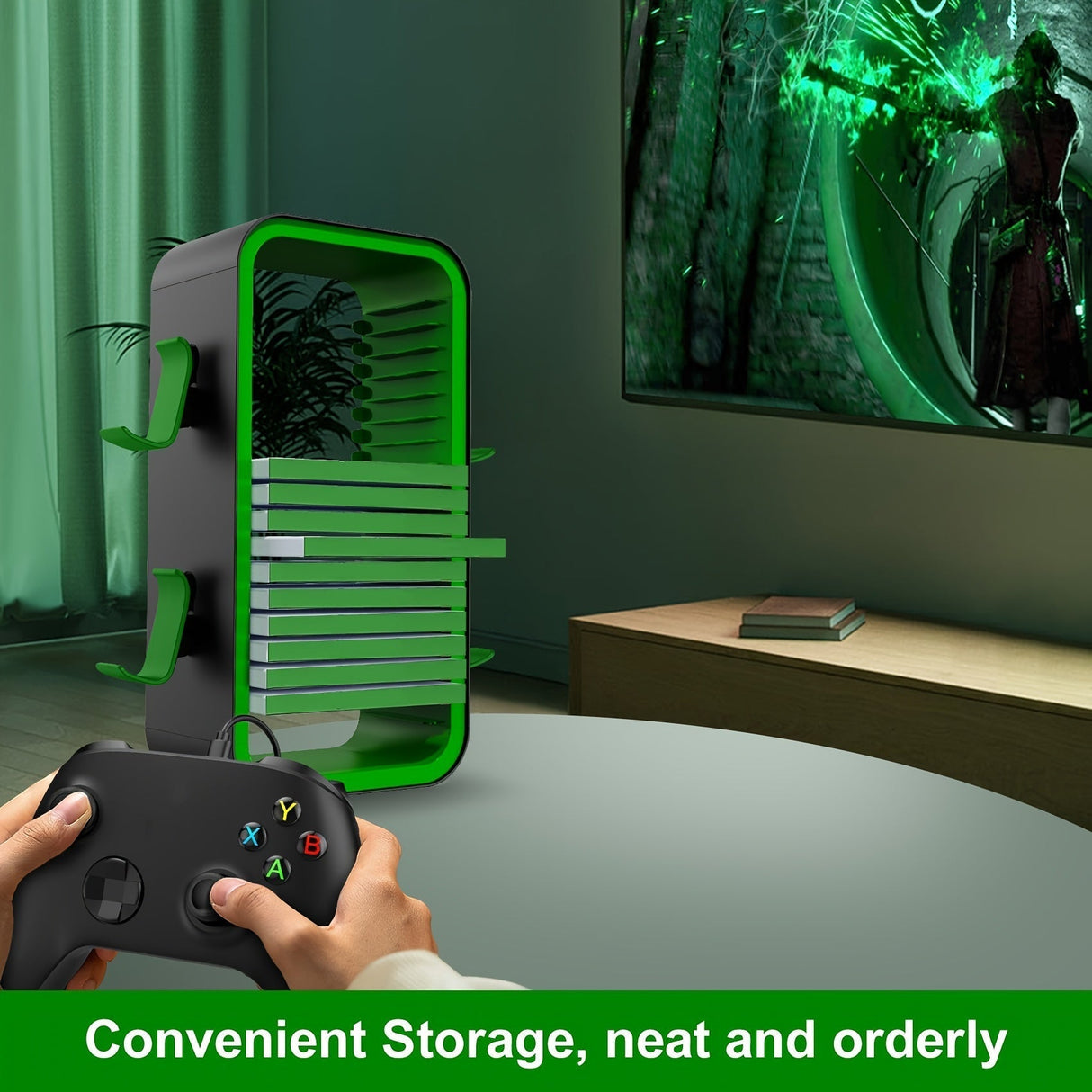 Universal Game Disc Storage Holder och Controller Display Stand – För PS5, PS4, Switch och Xbox Carvallo