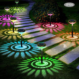 Solar trädgårdslampa med färgskift – LED trädgårdbelysning för utomhusbruk med blomsterdesign Carvallo