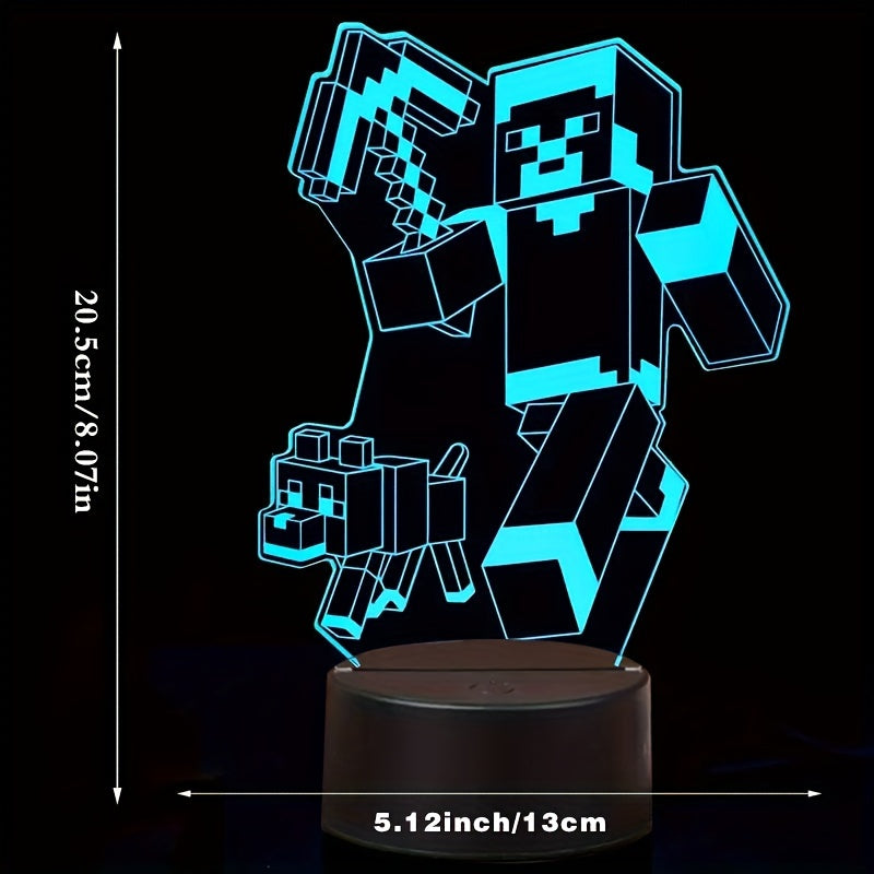 IlluGlow - 3D Nattlampa med 16 Färger och Fjärrkontroll, USB-Strömförsörjning Carvallo