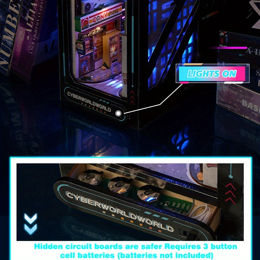 Cyberpunk DIY Stugkit – 3D Modell för Heminredning med Belysning Carvallo