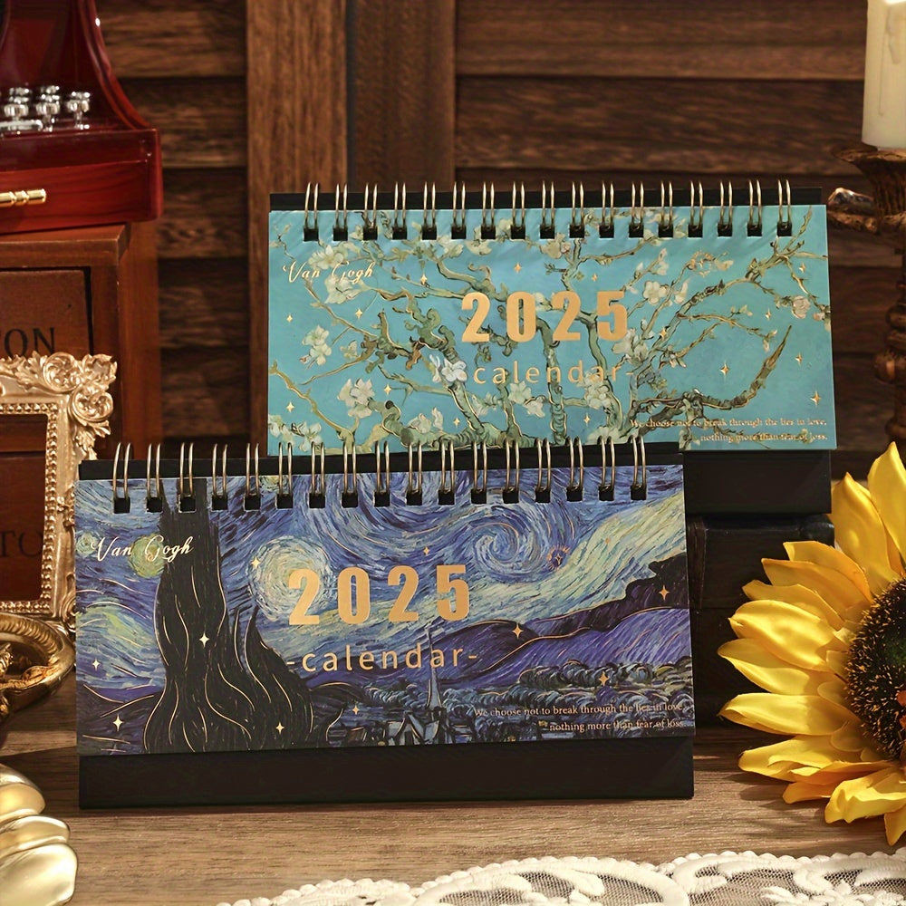 Skrivbords kalender med vintage konstdesign Carvallo