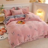 Tjock Fleece Varm Flanell Vinter Duvet Set Carvallo