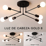 RetroLampa - Industriell 6-armad Taklampa Carvallo