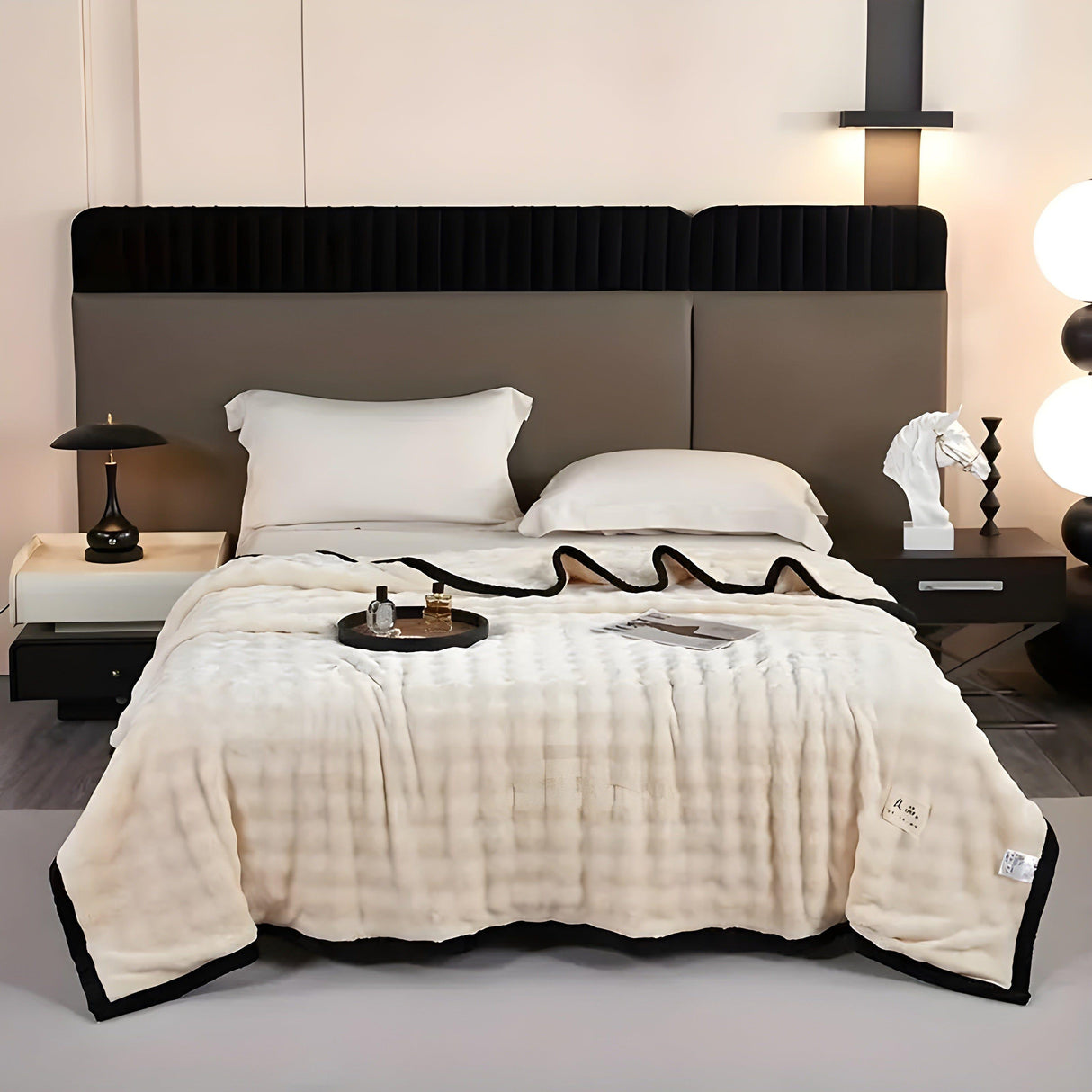 SoftSerenity Sängkläder Set - Lyxig Kaninfäll Plyschfilt Carvallo