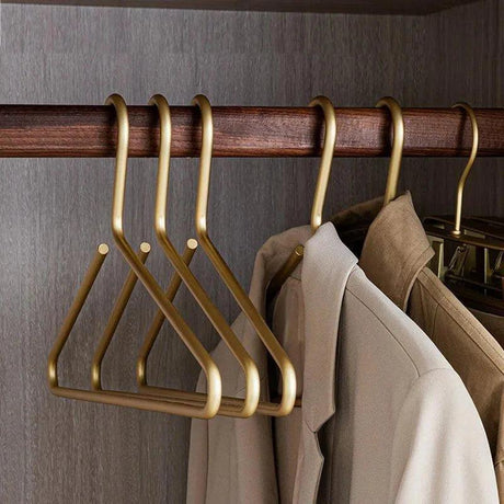 5 st Solid Matte Gold/Silver Klädhängare │ Sømløs Metall Garderobe Organizer Carvallo