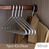 5 st Solid Matte Gold/Silver Klädhängare │ Sømløs Metall Garderobe Organizer Carvallo