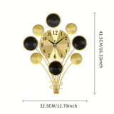 Modern Metallisk Tyst Väggklocka - Ballongformad, Dekorativ för Vardagsrum och Sovrum Carvallo