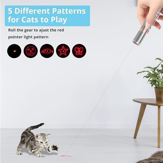 Katt leksak uppladdningsbar rostfritt stål laserljus Carvallo