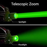 Återuppladdningsbar LED-huvudlampa med vitt, rött och grönt ljus – Kraftfull pannlampa med USB och batteri Carvallo