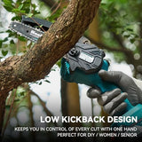 PowerCut Mini | Trådlös 6-tums kedjesåg för trädtrimning Carvallo
