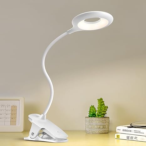 Uppladdningsbar LED-bordslampa med klipp – Justerbar skrivbordslampa för hemmakontor och studier Carvallo