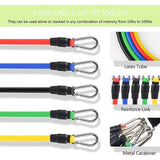 11-delars motståndsband set – Fitness träning & stretchkit Carvallo