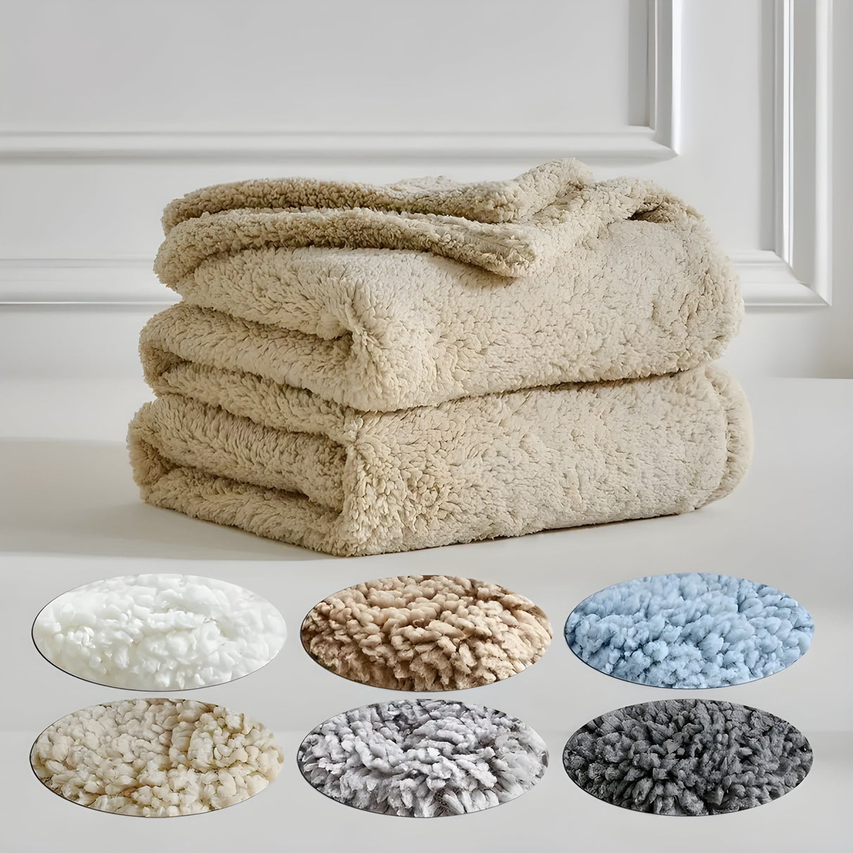 DoubleCozy Blanket - Lätt och avslappnad dubbelsidig Sherpa-fleecefilt Carvallo