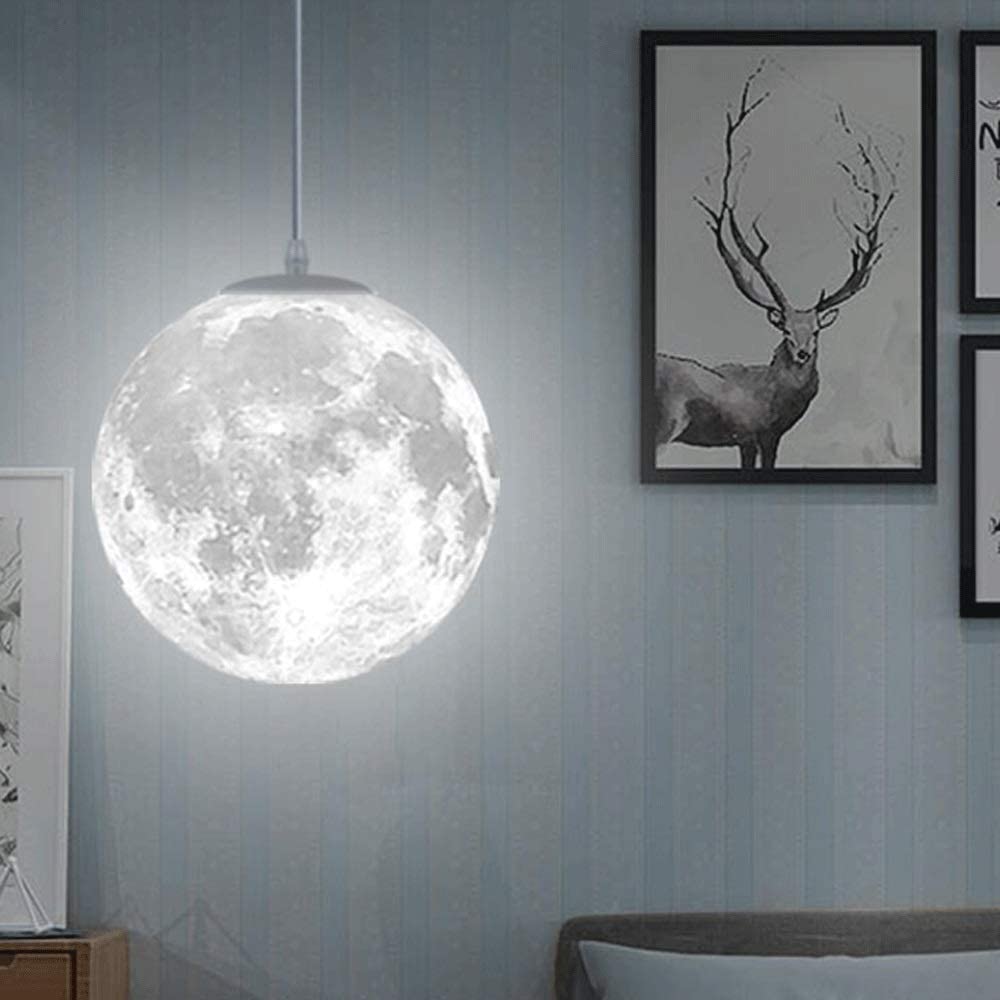 3D Mån Pendel Lampa | Touch Control LED Lampa för Sovrum Carvallo