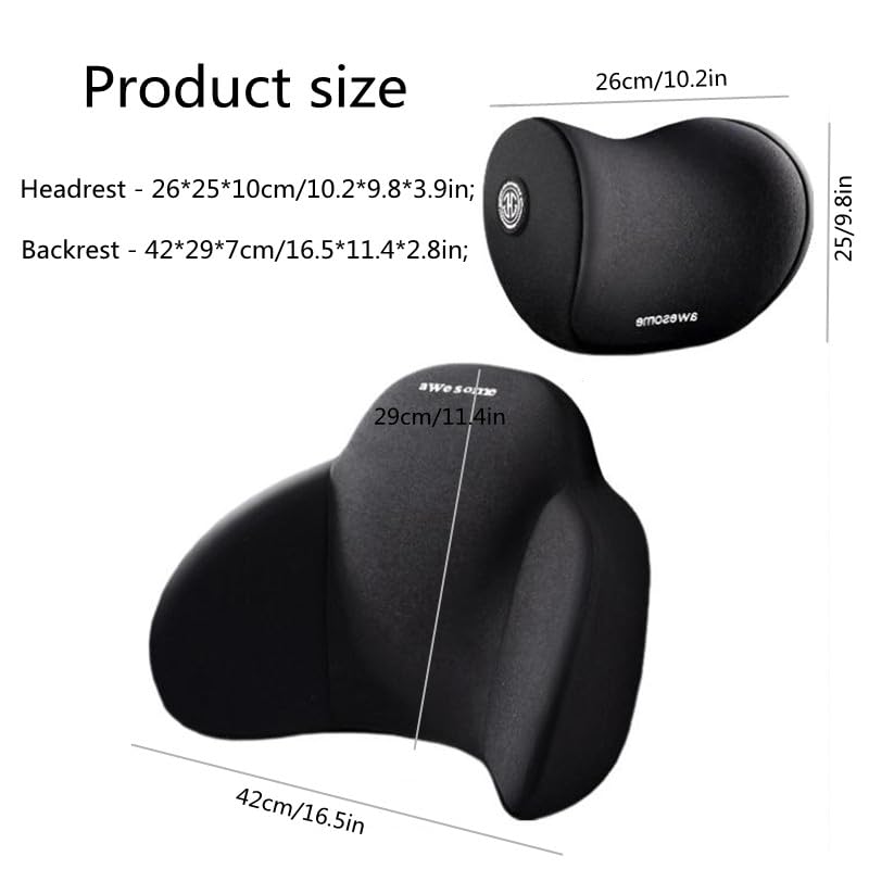 Bilstols huvudstöd & ländryggsstöd kit Carvallo