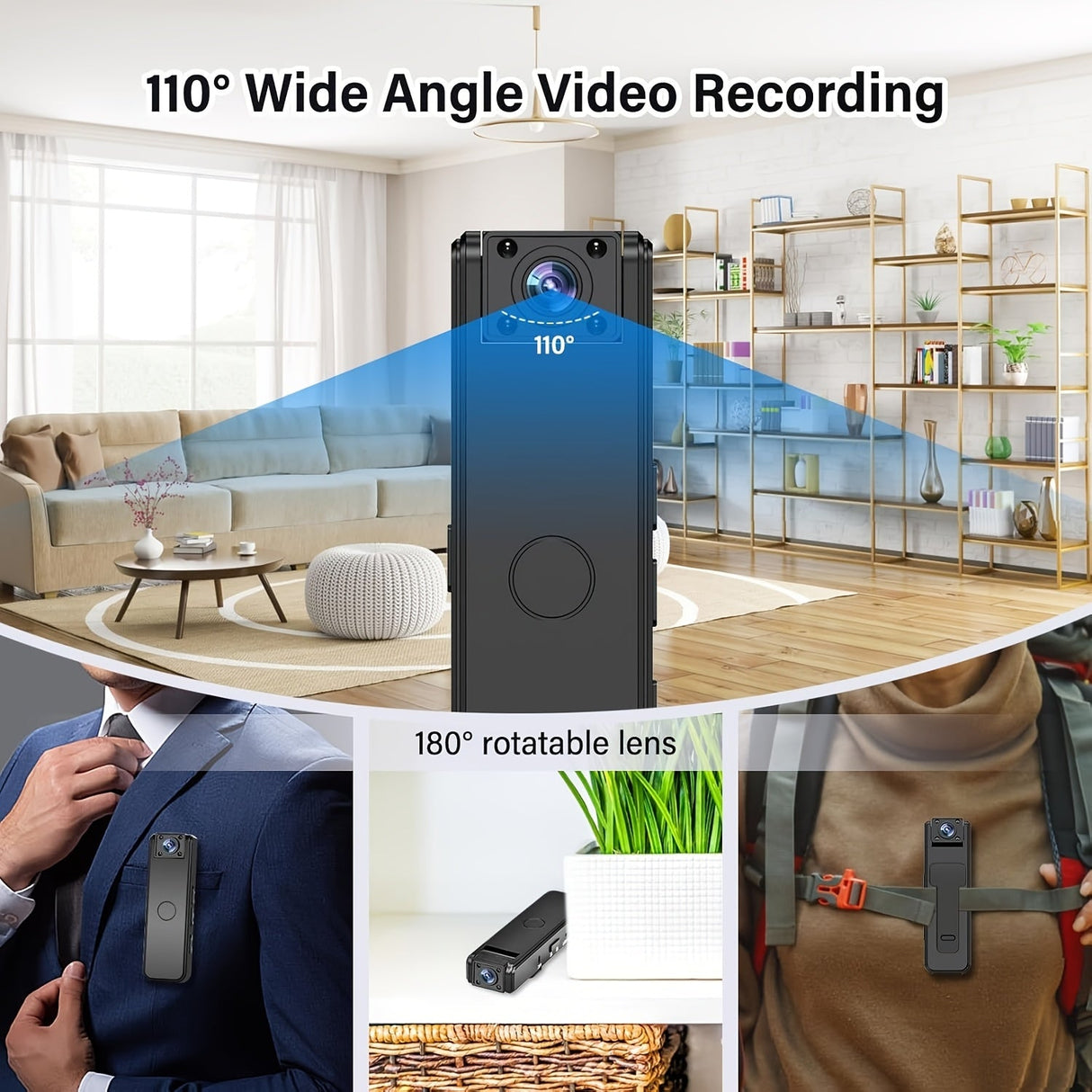 Mini kamera med klipp för videoinspelning Carvallo