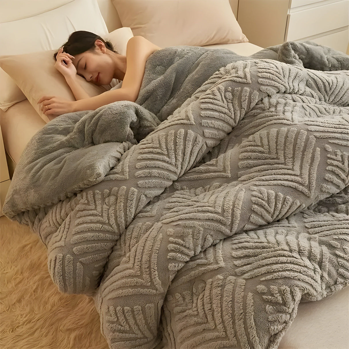 MapleWarm Blanket - Mysig Taft Lönnlöv Vinterfilt Carvallo